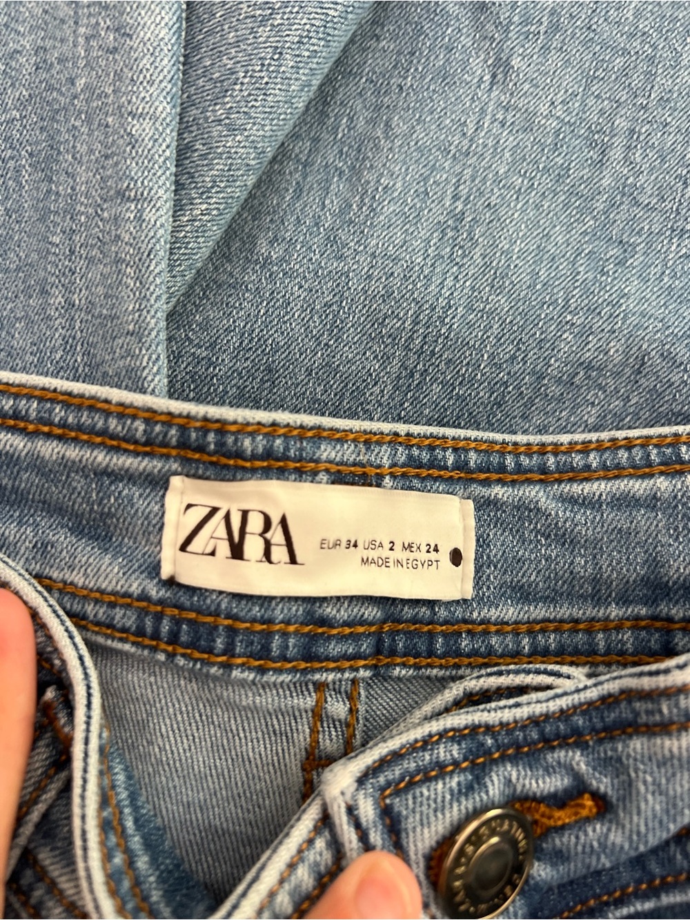 Zara Pale Blue Wide-Leg Flare Jeans - Picture 3 of 3